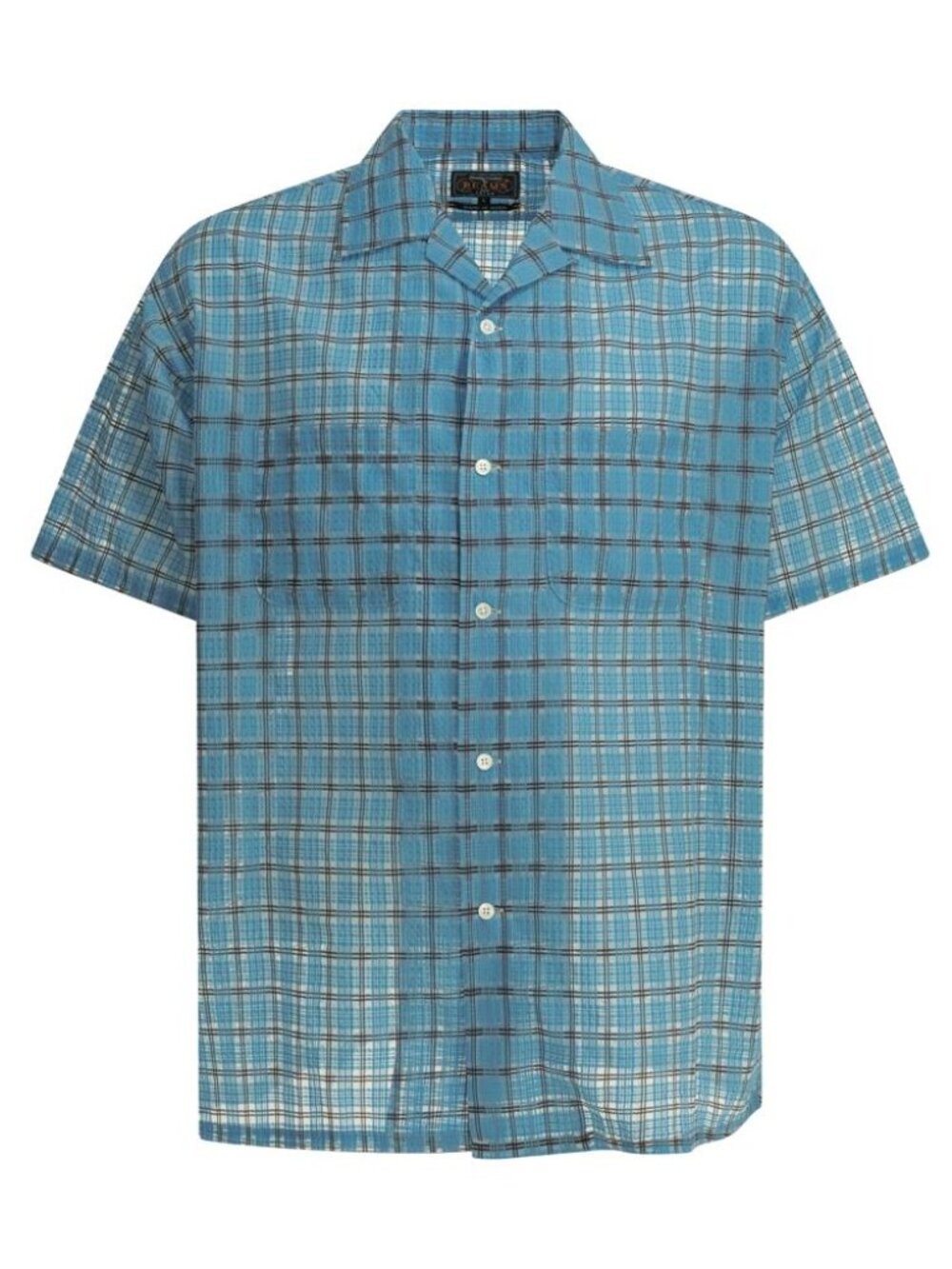 Beams Plus Open Collar Nylon Airy Plaid Casual Shirt Tag Size M Men